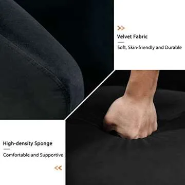 KIVENJAJA Swivel Barrel Chair, Modern Velvet Upholstered 360°Swivel Accent Chairs, Small Round Comfy Armchair Single Sofa Chair for Nursery Living Room Bedroom (Velvet, Black)