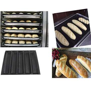 Silicone Bread Mold 5 Loaf Baking Mould Flexible Reusable Forms Shapes Non Stick Perforated