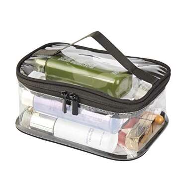 HAOGUAGUA Tsa Approved Clear Travel Toiletry Makeup Bags with Zipper and Handle Waterproof Transpare...