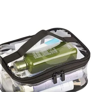 HAOGUAGUA TSA Approved Clear Travel Toiletry Bag for All