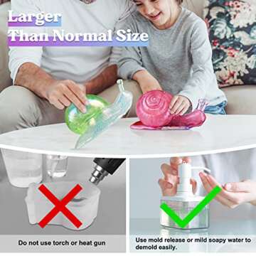 LET'S RESIN Snail Resin Molds Silicone 6inch, Large Animal Molds with Finely Carved Snail Design, 3D Silicone Molds, Casting Resin, DIY Snail Decoration, Christmas Ornament