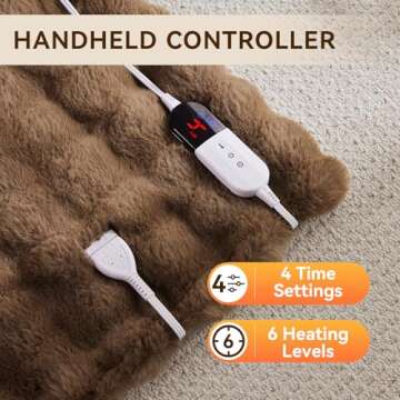 Anysay Cozy Heated Blanket with 6 Heat Settings