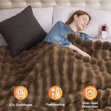 Anysay Cozy Heated Blanket with 6 Heat Settings