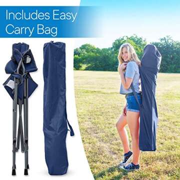 RMS Extra Tall Folding Chair - 31" Seat Height Director Chair for Camping, Home Patio and Sports - Portable and Collapsible with Footrest and Carrying Bag - Up to 300 lbs Weight Capacity (Blue)