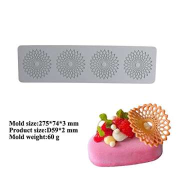Fondant Molds Vintage Curlicues Silicone Molds Lace Cake Border Fondant Mold for Cake Decorating,Cupcake Topper, Jewelry, Polymer Clay, Crafting Projects (C_11*2.96 * 0.12inch)