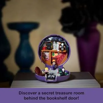 Polly Pocket Collector Playset, The Addams Family Compact with 4 Special Edition Character Dolls and 10 Accessories