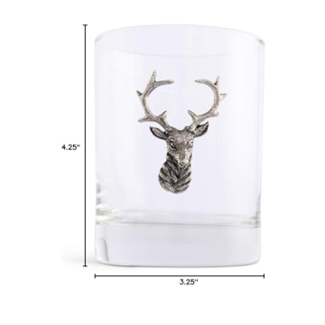 Vagabond House Elk Deer Head Glass Perfect for Spirits