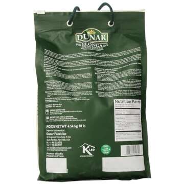Dunar - Elonga Basmati Rice Premium 1121 Long Grain, 10 Lb