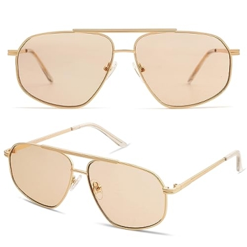 SOJOS Classic Retro Hexagonal Aviator Sunglasses for All