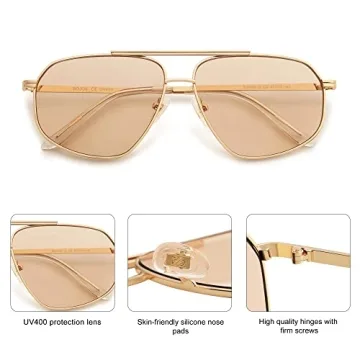 SOJOS Classic Retro Hexagonal Aviator Sunglasses for All