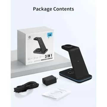 Wireless Charger for iPhone Charging Station: 3 in 1 Phone Charger Stand for iPhone 16/15/14/13/12/11/SE/X Pro Max Plus - Apple Watch Ultra/10/9/8/SE/7/6/5/4/3 - AirPods 2/3/4 Pro