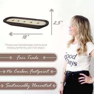 Wick Wooden Dough Bowl Gift Boxed Candle | Beautifully Packaged | High Fragrance Load | Long Burn Times (Lavender, Medium)