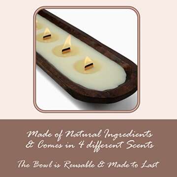 Wick Wooden Dough Bowl Gift Boxed Candle | Beautifully Packaged | High Fragrance Load | Long Burn Times (Lavender, Medium)