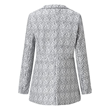 Long Sleeve Stylish Grey Jacket for Women with Pockets