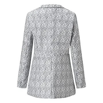 Long Sleeve Stylish Grey Jacket for Women with Pockets