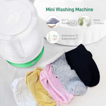 Portable washing machine,Mini Washer,.Deep cleaning of underwear, baby clothes and other small clothes.Suitable for apartments, dormitories, hotels. (Green) (Green)