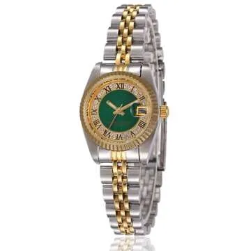 Reginald Women's Luxury Dress Quartz Watches Diamonds Dial Stainless Steel Waterproof Date Silver Gold Two Tone Green Wrist Watches