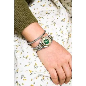 Reginald Women's Luxury Dress Quartz Watches Diamonds Dial Stainless Steel Waterproof Date Silver Gold Two Tone Green Wrist Watches