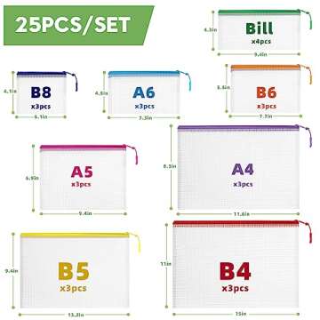 25pcs Mesh Zipper Pouch for Organization and Storage,Clear PVC Travel Zipper Bags，Multipurpose Sto...