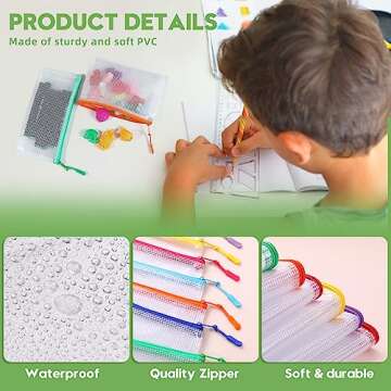 25pcs Mesh Zipper Pouch for Organization and Storage,Clear PVC Travel Zipper Bags，Multipurpose Storage Bags Suitable for Travel, School, and Office Supplies