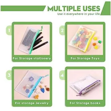 25pcs Mesh Zipper Pouch for Organization and Storage,Clear PVC Travel Zipper Bags，Multipurpose Storage Bags Suitable for Travel, School, and Office Supplies