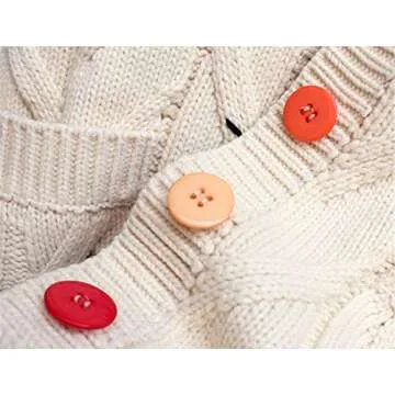 CHARTOU Chunky Knit Cardigan with Embroidery and Pockets