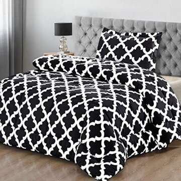 Utopia Bedding - Comforter Set with 1 Pillow Sham - 2 Pieces Bedding Comforter Sets - Down Alternative Comforter - Soft and Comfortable - Machine Washable, Black, Twin