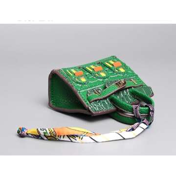 HOHOPEACH Cute Keychains for Women Car Accessories Preppy Stuff Purse Charms for Handbags Vegan Leather Bag Charms (green,One Size)