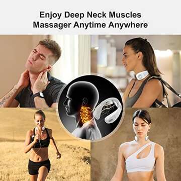 SATOHA Neck Massager with Heat, 6 Modes, 15 Levels, Portable, Deep Tissue Trigger Point Massage for Neck, Shoulders, Home, Office, Travel