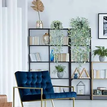 CEWOR Fake Hanging Plants, 3 Pack Artificial Hanging Plants Fake Potted Greenery Plants Artificial Eucalyptus Vine, Mandala Vine in Pot for Home Room Indoor Outdoor Shelf Decor