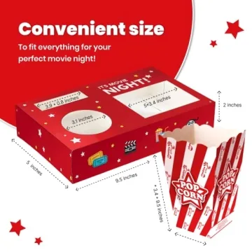 Cheshire Gifts Movie Night Supplies 18 Pcs Perfect for Parties