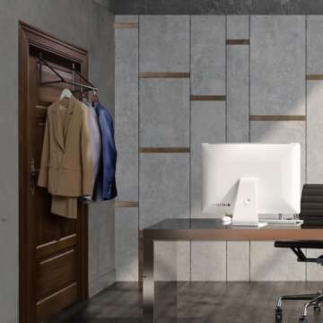 Simple Houseware Over The Door Clothes Hanging Rod, Black