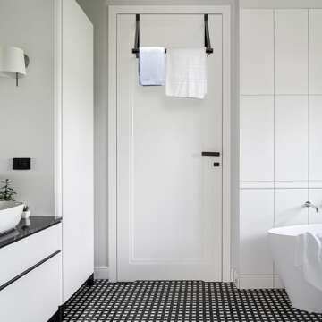 Simple Houseware Over The Door Clothes Hanging Rod, Black