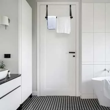 Simple Houseware Over The Door Clothes Hanging Rod, Black