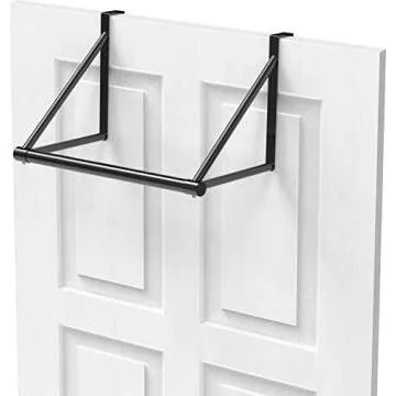 Simple Houseware Over The Door Clothes Hanging Rod, Black