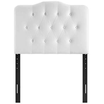 Modway Annabel Tufted Button Faux Leather Upholstered Twin Headboard in White