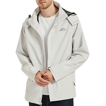 OTU Men's Waterproof Rain Jacket for Hiking Travel