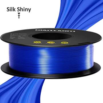GIANTARM 3D Printer Filament, Silk Royal Blue Pla Filament, 1Kg(2.2lbs) Spool, 1.75mm Dimension Accu...