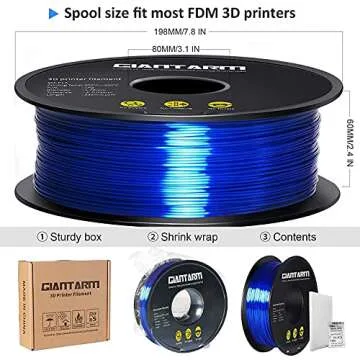 GIANTARM 3D Printer Filament, Silk Royal Blue Pla Filament, 1Kg(2.2lbs) Spool, 1.75mm Dimension Accuracy +/- 0.03mm, 3D Printing Filament