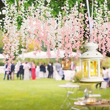 Serwalin Wisteria Hanging Flowers - 12 Pack for Home Decor