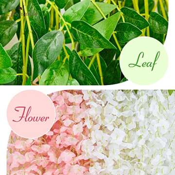 Serwalin Wisteria Hanging Flowers - 12 Pack for Home Decor