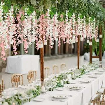 Serwalin Wisteria Hanging Flowers - 12 Pack for Home Decor