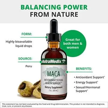 NutraMedix Maca Liquid Tincture - Mood Supplement Drops with Peruvian Maca Root Extract for Women's Health - Herbal Support for Hormonal Health & Mood - Vegan Supplements (2oz / 60ml)