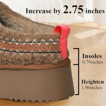 NATRAKI Women’s Cozy Sheepskin Platform Slippers