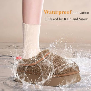 NATRAKI Women’s Cozy Sheepskin Platform Slippers