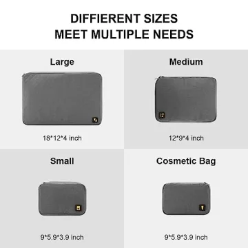 LEVEL8 4 Set Packing Cubes for Carry On Suitcase