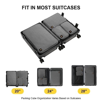 LEVEL8 4 Set Packing Cubes for Carry On Suitcase
