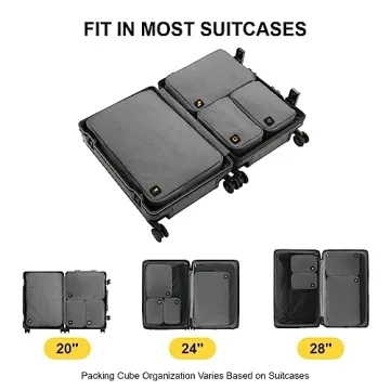 LEVEL8 4 Set Packing Cubes for Carry On Suitcase