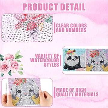 9 Pack Animal Diamond Painting Kits for Kids Adults 5D Cute Diamond Art Kits Full Drill Diamond Art Painting 6 x 6 Inches Cute Animal Paint Crafts Decor for Beginners Home Wall Decoration