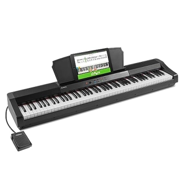 Alesis Recital Grand Digital Piano 88 Weighted Keys with Hammer Action, Sustain Pedal, 16 Premium Vo...